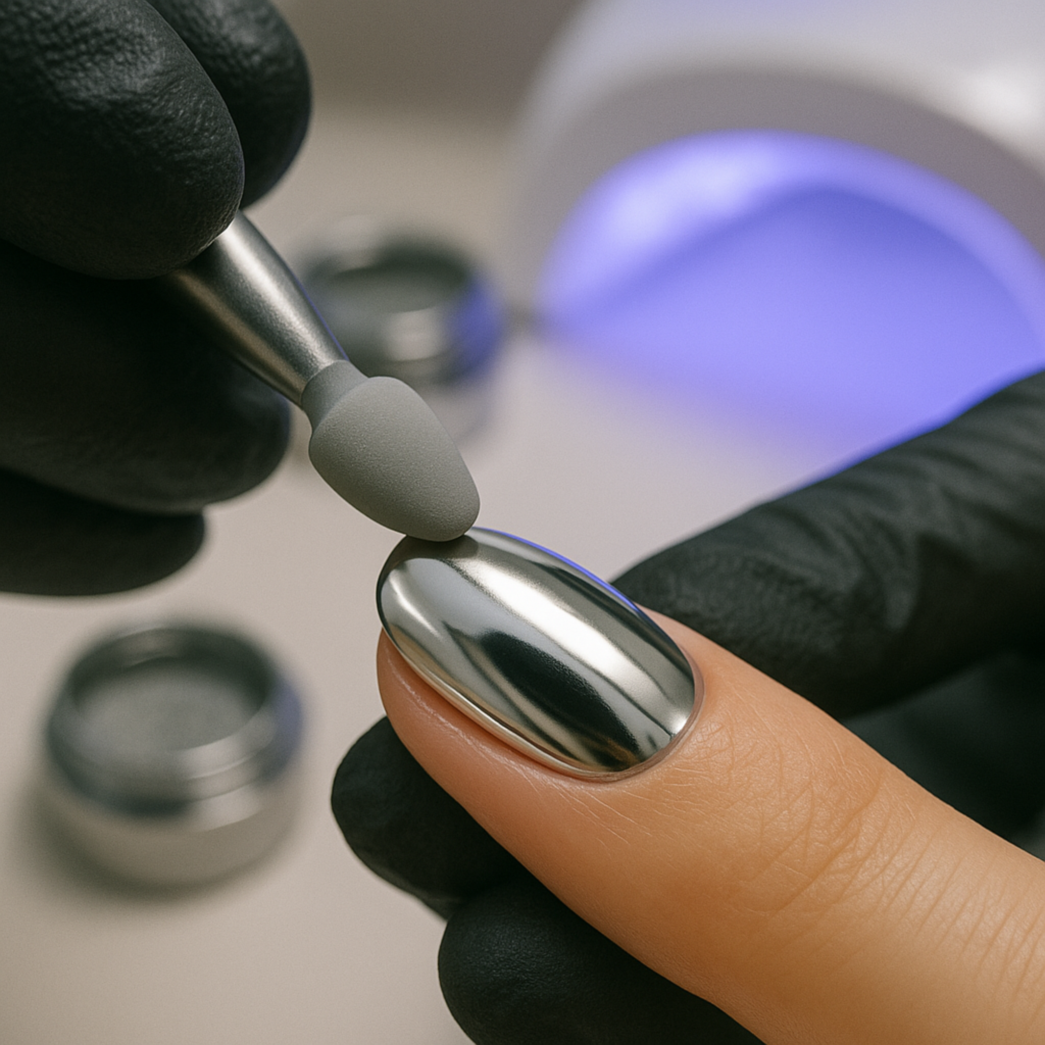 High-Gloss Chrome Nail Finish